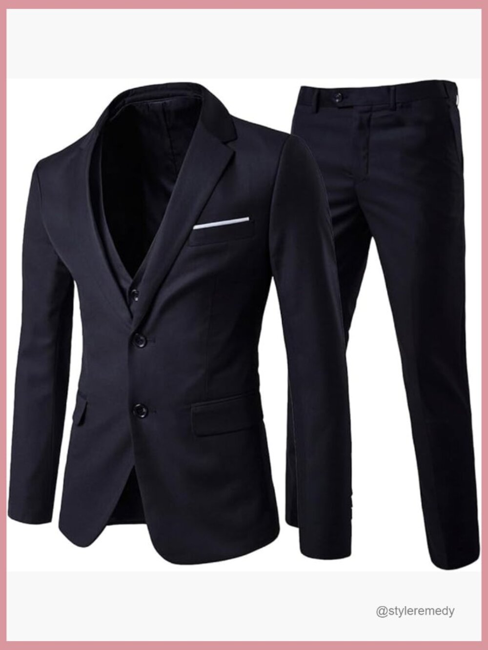 Slim Fit Polyester Wedding Formal Suit 3-Piece Set